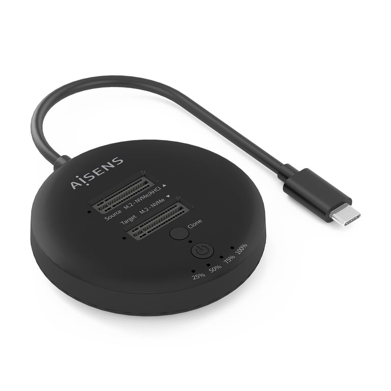 AISENS ASDS 2M2N05 BK Station d'accueil de disques de stockage USB 3.2 Gen 2 3.1 Gen 2 Type C Neuf
