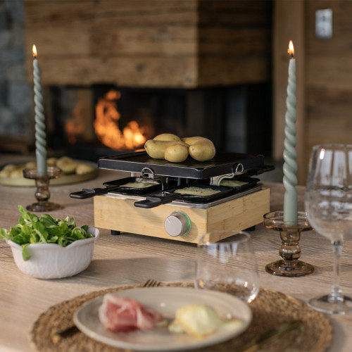 Appareil Raclette Grill Plancha 4 PERSONNES 4 poêlons + 4 raclettes HQ - vue 3