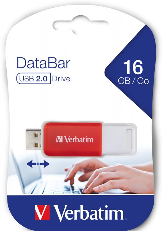 Verbatim DataBar lecteur USB flash 16 Go USB Type-A 2.0 Rouge - Neuf