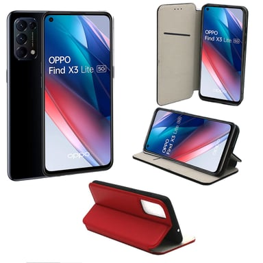 OPPO Find X3 LITE 5G Etui / Housse pochette protection rouge