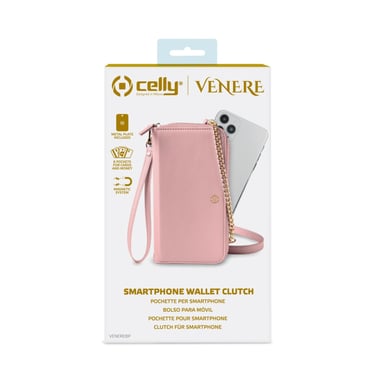 Celly Venere funda para teléfono móvil 16,5 cm (6.5'') Funda cartera Rosa