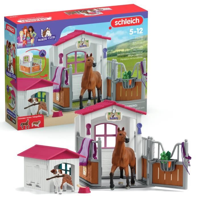 Box avec Jument Hanovrien et Berger Australien, Figurine cheval et accessoires,  72218 Horse Club, des 5 ans - Neuf