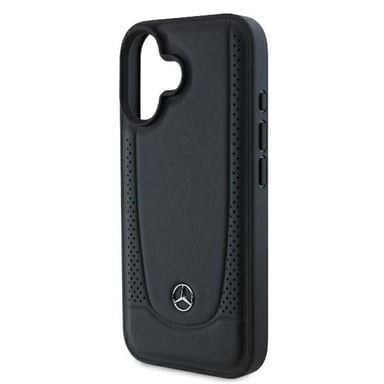 Mercedes caso para el iPhone 16 Plus 6.7 ''negro duro caso de cuero Urbano