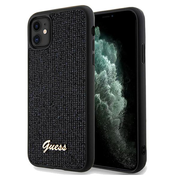 Étui Guess pour iPhone 11/XR Disco Metal Script noir - Neuf