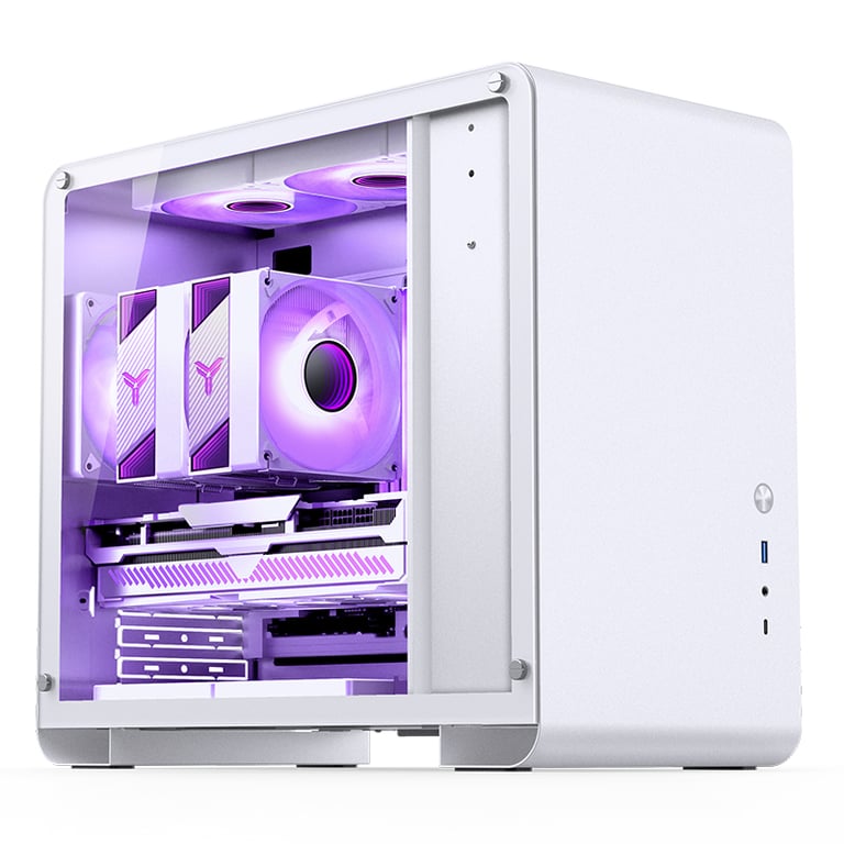 Jonsbo U4 Mini Micro atx gehäuse Tempered Glass Weiß - vue 4