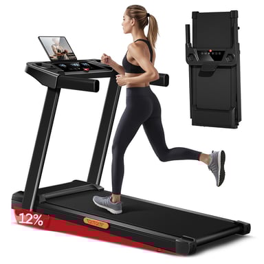 ROBORE SF10 Cinta de Correr con Inclinación 12%, Cinta de Correr Eléctrica 12KM/H, Cinta de Correr Plegable para el Hogar con Motor 3.0 HP y Pantalla LED, Carga Máxima 136KG