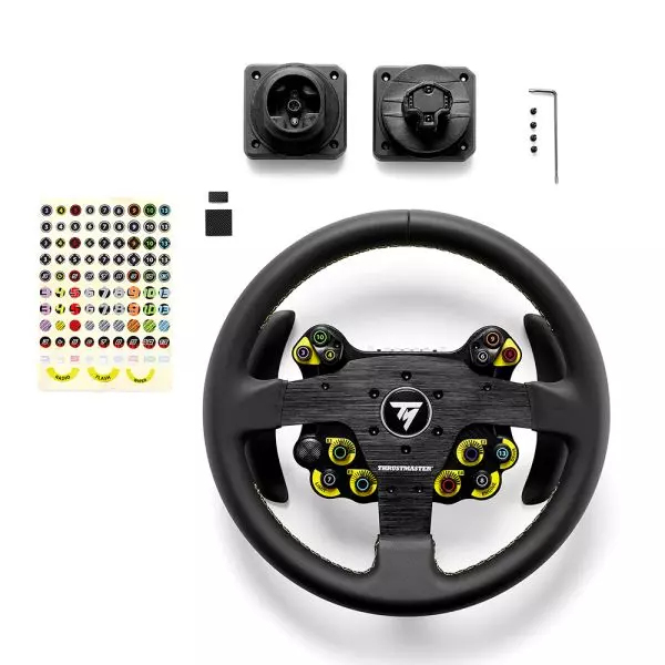 Volant PCPS4PS5Xbox THRUSTMASTER Evo Racing 32R Leather Cuirstructure Alu 32cm Palettes magnétiques 25 boutons 7 LEDS - vue 5