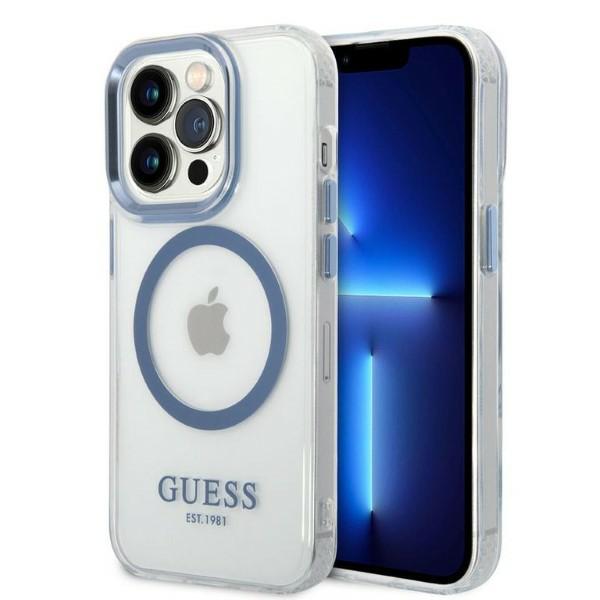 Guess Metal Outline MagSafe - Coque pour iPhone 14 Pro (Transparente) - 3666339069803