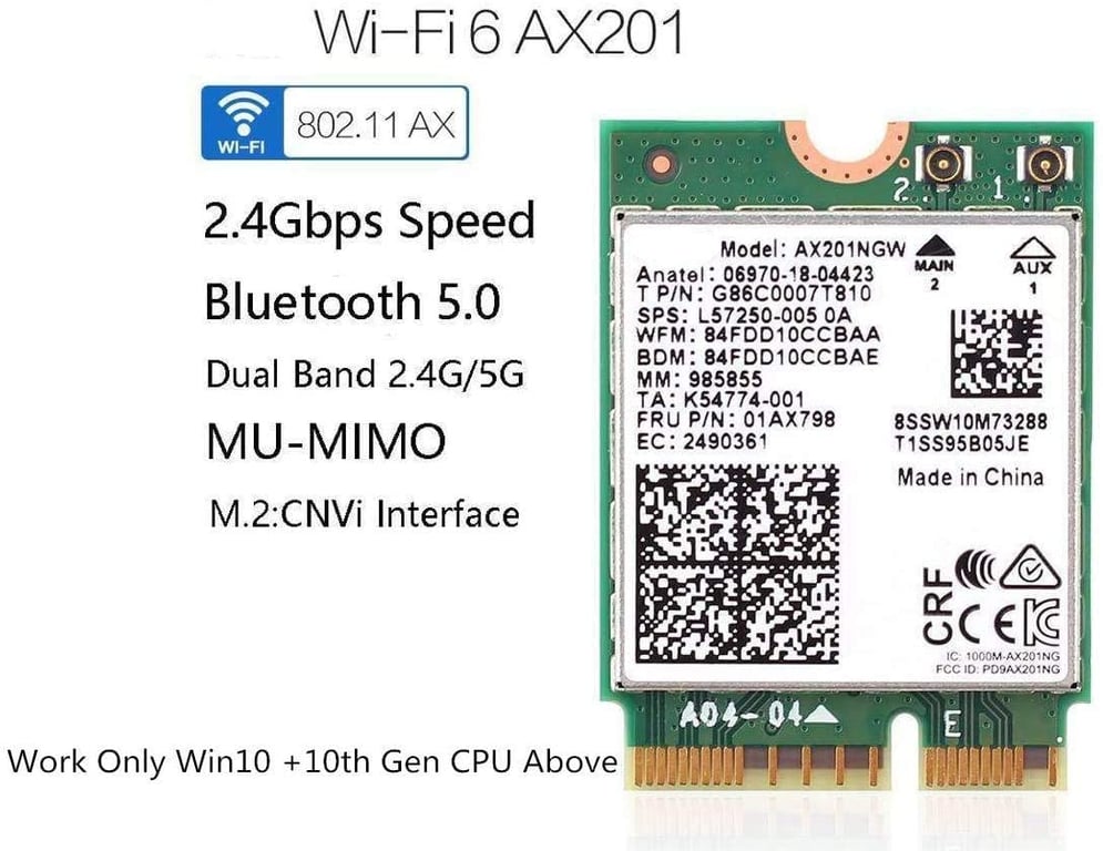 Intel ® Wi Fi 6 AX201 Gig+ Neuf - vue 2