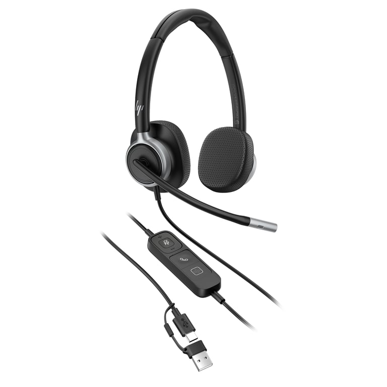 Micro Casque HP Poly Mission 625 – Certifié Microsoft Teams, USB-C, USB-A - vue 4