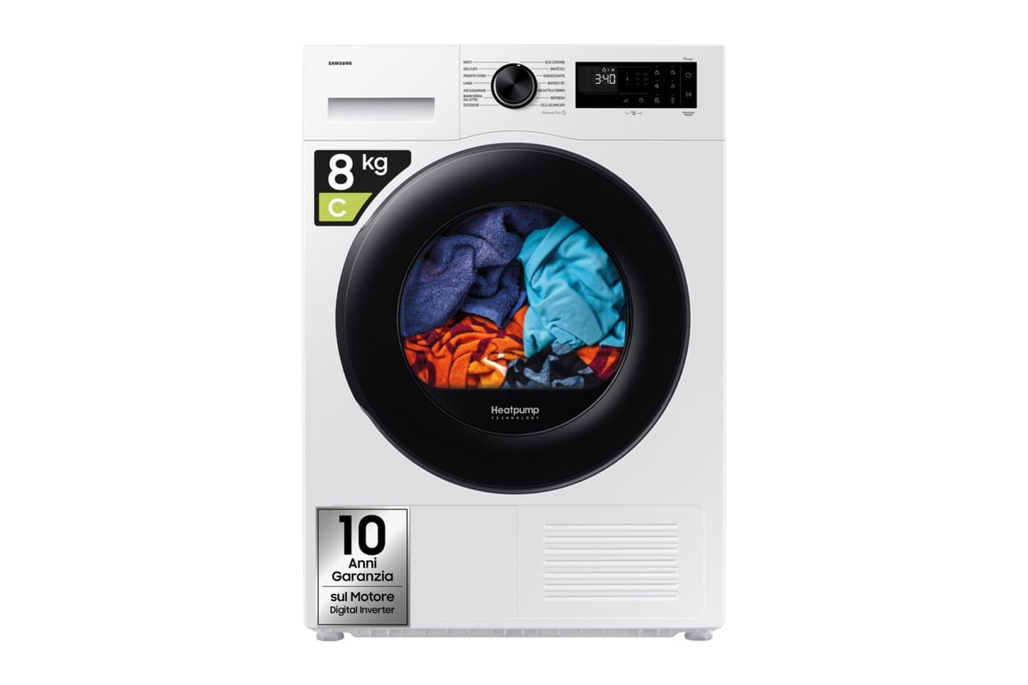 Samsung Asciugatrice Crystal EcoDry 8 kg Cl. C sèche linge Neuf
