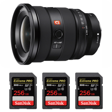 Objetivo Sony FE 16-35mm f/2.8 GM II + 3 SanDisk 256GB Extreme PRO UHS-II + Ebook ''20 consejos para fotos que impactan''