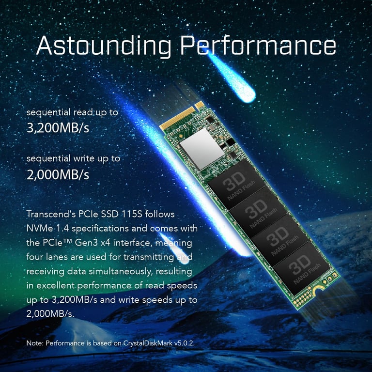 Transcend PCIe SSD .2 PCI Express 3.0 3D NAND NVMe Neuf - vue 2