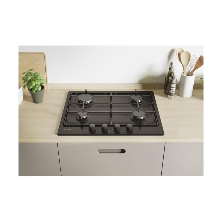 Table De Cuisson Gaz Candy CHW6BRBB – 4 Foyers, 7000 W, Noir - vue 3