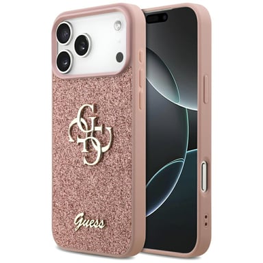 Custodia Guess Fixed Glitter Big 4G per iPhone 17 Pro Max rosa