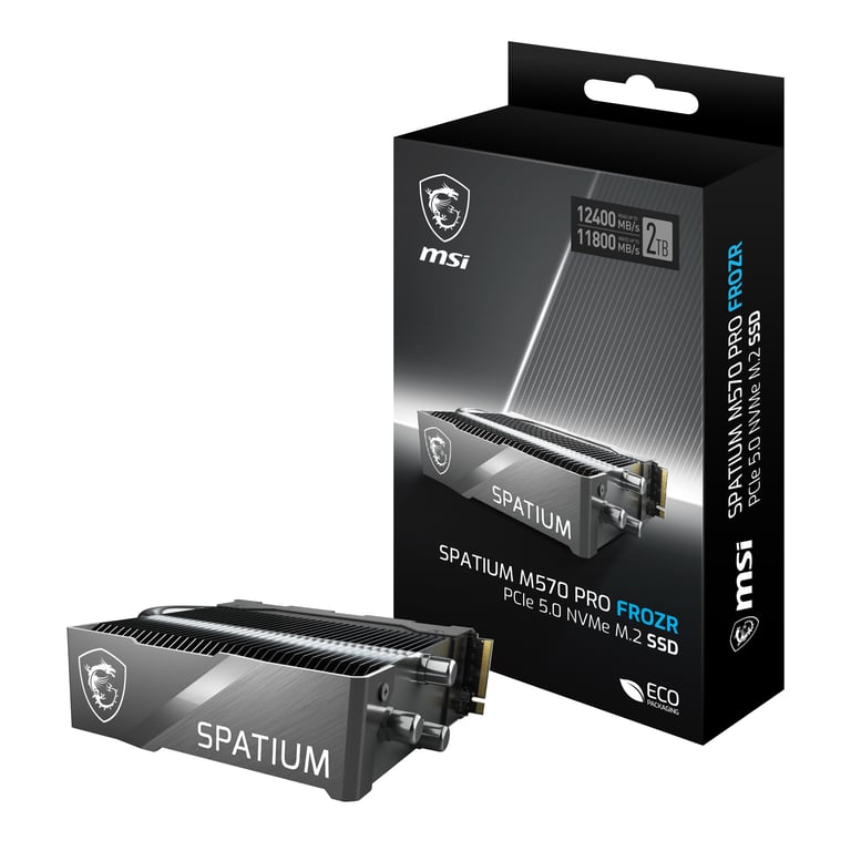 MSI SPATIUM M570 PRO PCIE 5.0 NVME M.2 2TB FROZR disque SSD 2 To PCI Express 5.0 3D NAND - Neuf