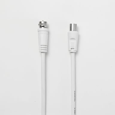 Cable coaxial/satélite macho/macho de 9,52 mm - 2 m - blanco