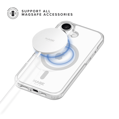 Coque Antibactérienne Antichoc Magnétique Invisible Fabriqué Avec du 75% Plastique Recyclé pour Apple iPhone 17, Transparente