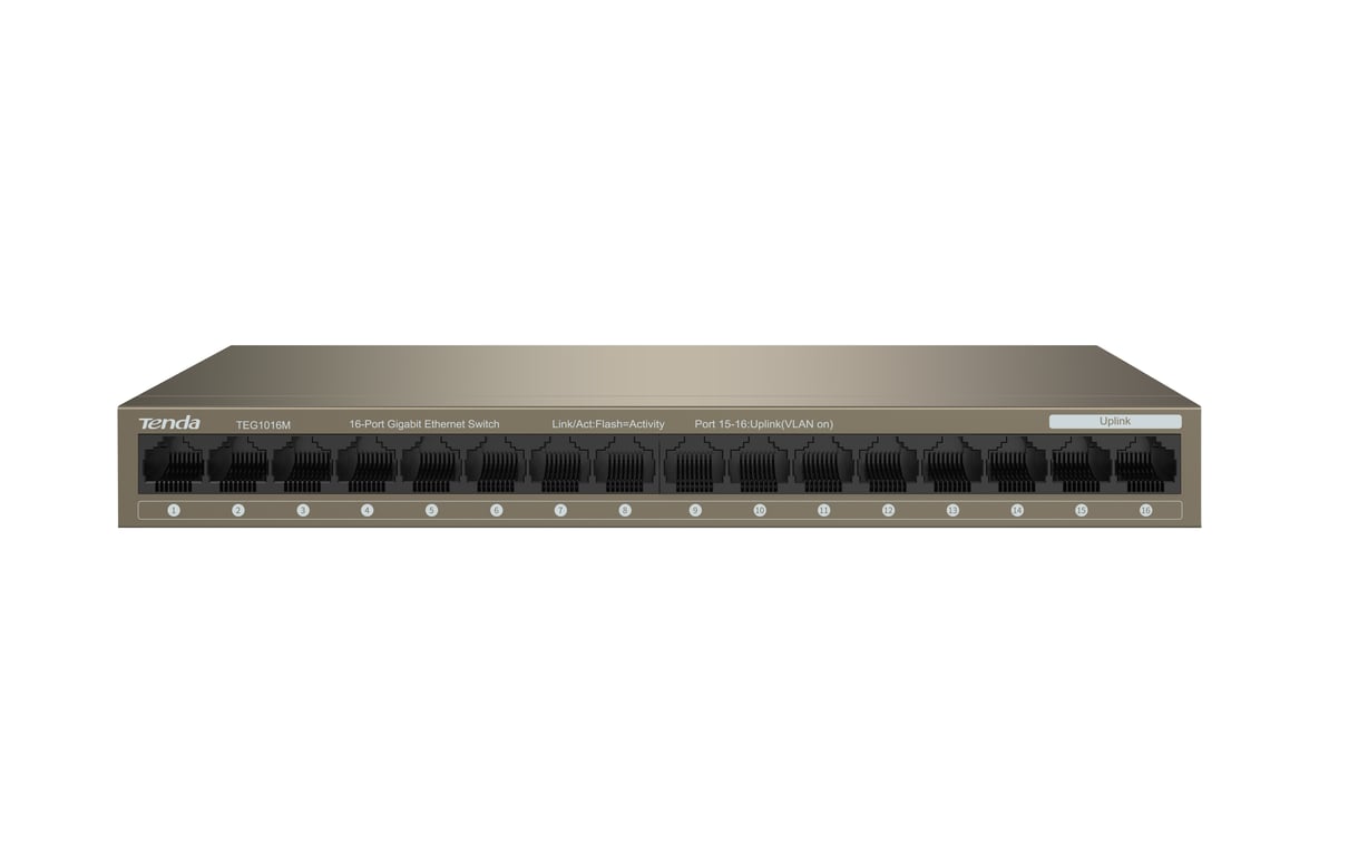 Tenda TEG1016M commutateur réseau Non géré Gigabit Ethernet 101001000 Neuf