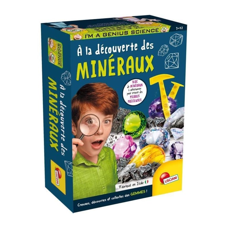 Kit Scientifique I'M A GENIUS POCKET – Découverte des Minéraux Bloc à Creuser
