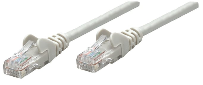 Intellinet Câble patch réseau Cat6A, 0,25 m, gris, cuivre, S/FTP, LSOH/LSZH, PVC, RJ45, contacts plaqués or, anti-accroc, avec manchon, garantie à vie