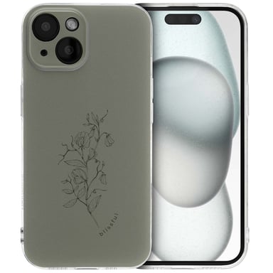 imoshion Coque Design pour iPhone 15 - Floral Green