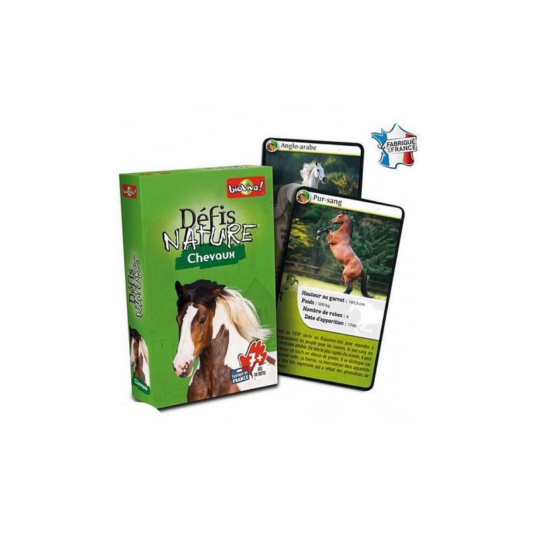 Défis Nature : Jeu de Cartes Éducatif sur les Chevaux pour Enfants - Excellent état