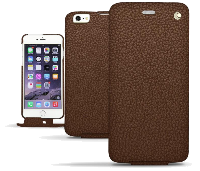 Housse cuir Apple iPhone 6 Plus - Rabat vertical - Châtaigne ( Pantone 476C ) - NOREVE