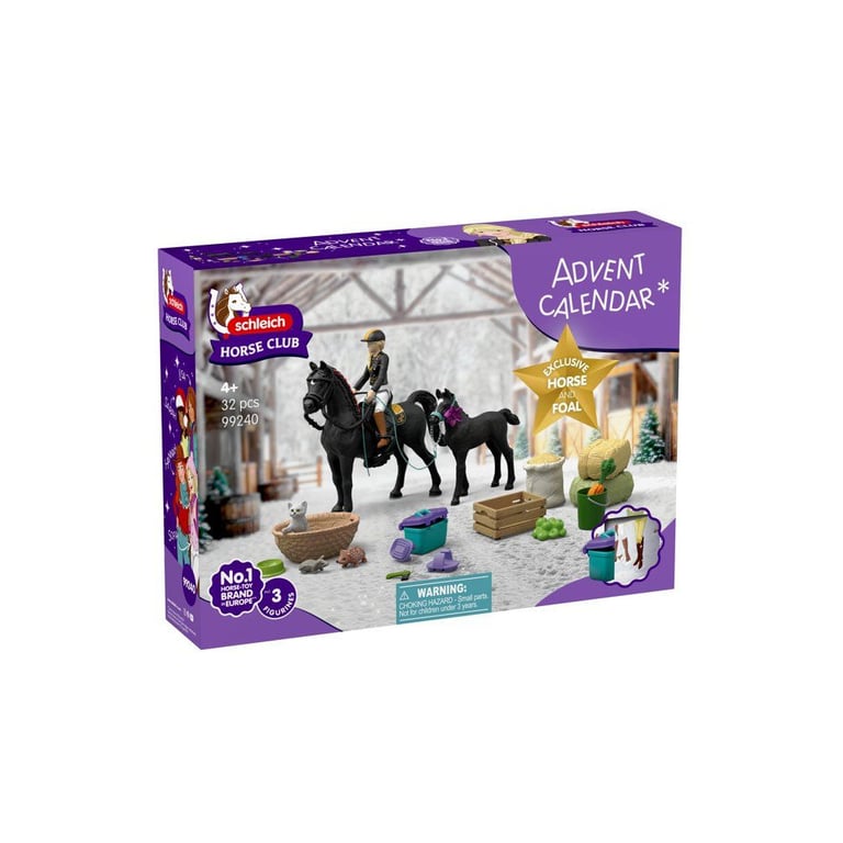 Calendrier de l'Avent Schleich Horse Club 99240 avec figurine Tori, jument et poulain arabes, accessoires d'écurie Multicolore - Neuf