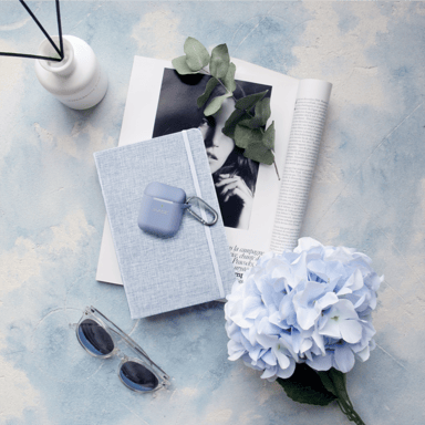 Estuche de carga inalámbrica para los AirPods de Apple en gel de silicona suave, azul lila