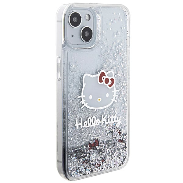 Coque de téléphone Hello Kitty iPhone 15 Paillettes liquides Rigide - vue 4