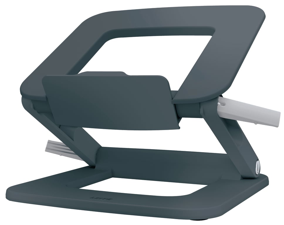 LEITZ Support pour Ordinateur Portable 13" à 15" avec Hauteur & Angle Réglables et 6 Pré réglages Format Compact 80% Plastique Recyclé & 100% Recyclable Gamme Ergo Coloris 64240089 - vue 2