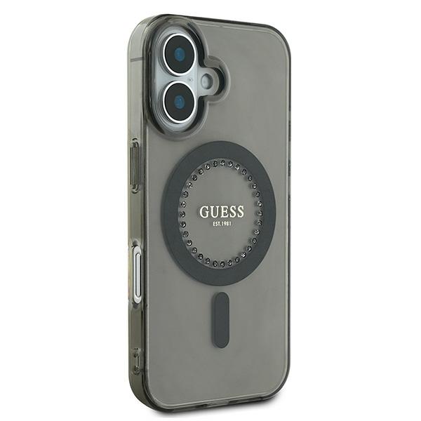 Guess Étui pour iPhone 16 Plus 6.7 noir étui rigide IML Rhinestones MagSafe - vue 2