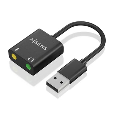 AISENS A106-0769 changeur de genre de câble USB-A 2x 3.5 mm Noir