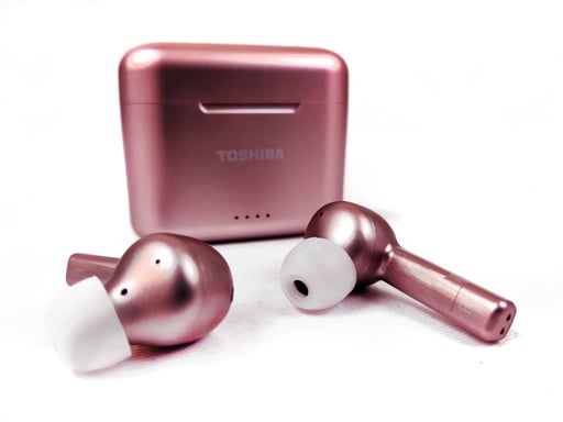 Ecouteurs True Wireless avec chargeur QI Toshiba RZE-BT750 - Rose Or