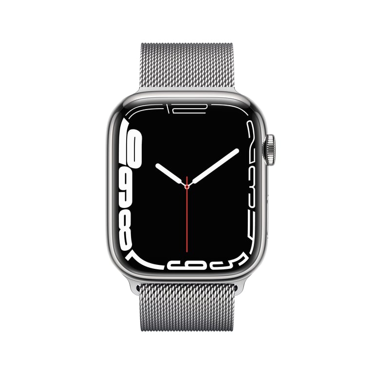 Apple Watch Series 7 OLED 45 mm Numérique Écran tactile 4G Argent Wifi GPS (satellite)