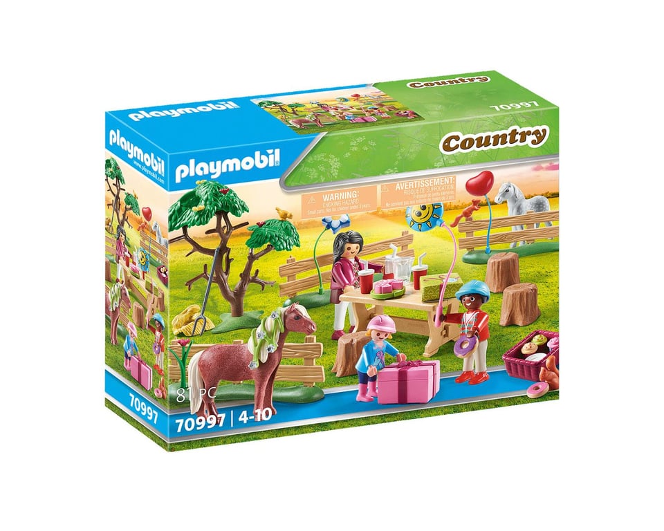 Décoration De Fête Avec Poneys Country 70997 Playmobil La Boîte