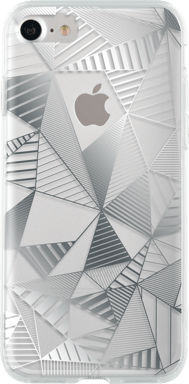 Coque semi-rigide transparente triangles argentés pour iPhone SE (2020)/8/7