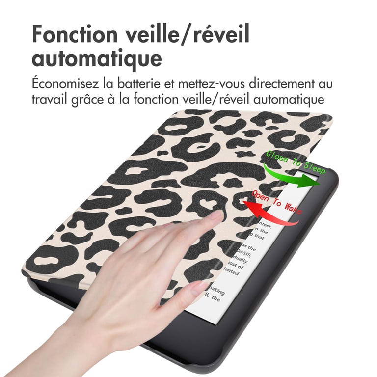 imoshion Design Slim Hard Case Sleepcover pour Amazon Kindle 2024 / Amazon Kindle 2022 11th gen Leopard Neuf - vue 3