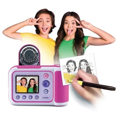 Appareil photo et vidéo HD pour enfants avec impression directe - VTECH KIDIZOOM PRINT CAM (ROSE)