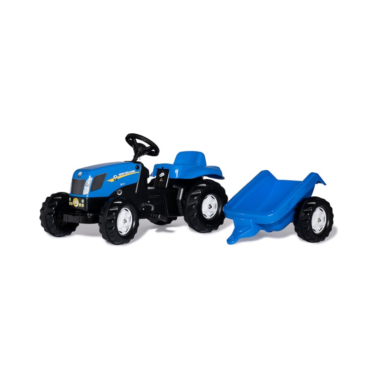 Rolly Toys Tracteur a pedales + remorque rollyKid New Holland