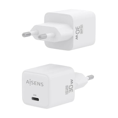 AISENS ASCH-30W1P035-W chargeur d'appareils mobiles Universel Blanc Secteur Charge rapide Intérieure