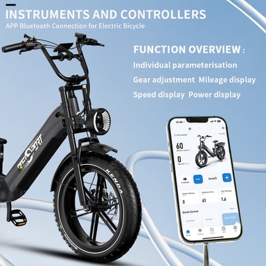 Onesport OT08 Pro 20'' Bici elettrica 500W Doppia batteria 48V 36AH Full Suspension Step-Thru Fat Tire E-Bike
