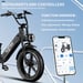 Onesport OT08 Pro 20'' Bici elettrica 500W Doppia batteria 48V 36AH Full Suspension Step-Thru Fat Tire E-Bike