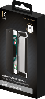 Air Coque de protection avec clapet folio pour Apple iPhone 6/6s/7/8/SE 2020, Noir