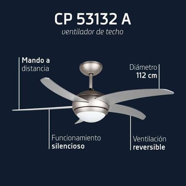 Orbegozo CP 53132 a Ventilador de techo respetuoso con el medio ambiente y saludable - Aire acondicionado eficiente y de bajo consumo.