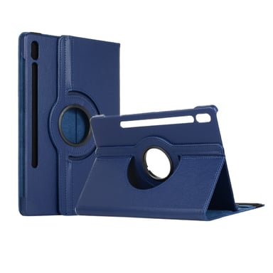 Housse Samsung Galaxy Tab S7 Plus / S8 Plus / S7 FE 12.4 pouces rotative bleue - Etui Pochette bleu Tab S7+ / S8+ coque protection 360 degrés