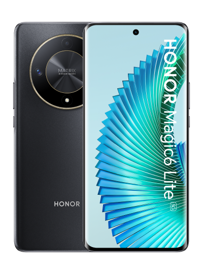Pack Honor Magic 6 Lite 5G, double nano SIM, 256 Go, Noir minuit avec Earbuds X5 Blanc