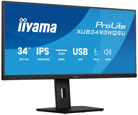 iiyama ProLite XUB3493WQSU-B6 écran plat de PC 86,4 cm (34'') 3440 x 1440 pixels UltraWide Quad HD LED Noir
