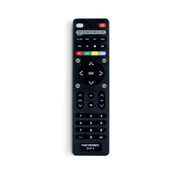 Télécommande universelle Metronic ZAP 4 EVO 5 pour TV + TNT + SAT + DVD Neuf